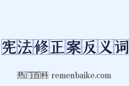 宪法修正案反义词是什么意思的图片